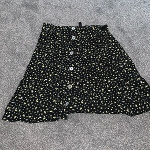 H&M Floral Skirt - White, Yellow, Green & Black